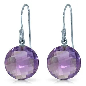 12 Carat 14K Solid White Gold Come Unmasked Amethyst Earrings