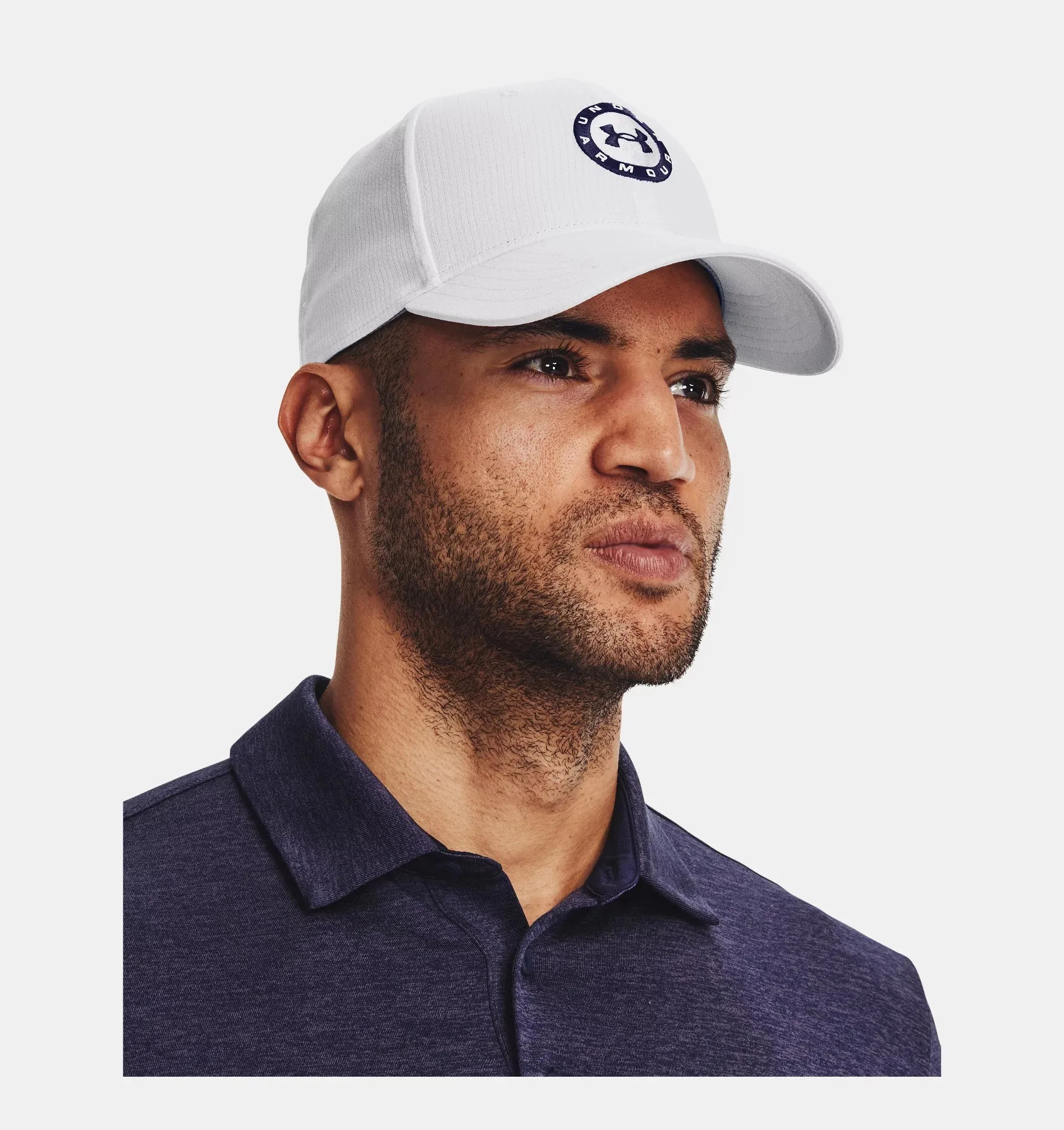 2024 Under Armour Jordan Spieth Men's Adjustable Hat - White/Midnight/Navy