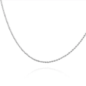 2mm Diamond Cut Silver Rope Chain 16-24 inches for Women or Men Every Day Wear