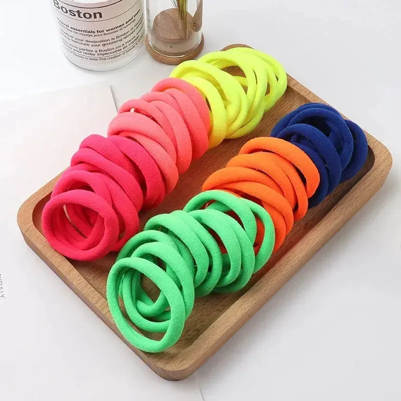 50Pcs Girls Nylon Rubber Bands Elastic Hair Bands Hair Accessories Children Ponytail Holder Headband Kids Ornaments Gift