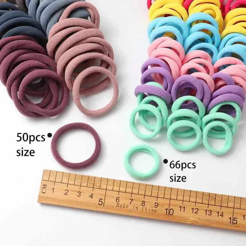 50Pcs Girls Nylon Rubber Bands Elastic Hair Bands Hair Accessories Children Ponytail Holder Headband Kids Ornaments Gift