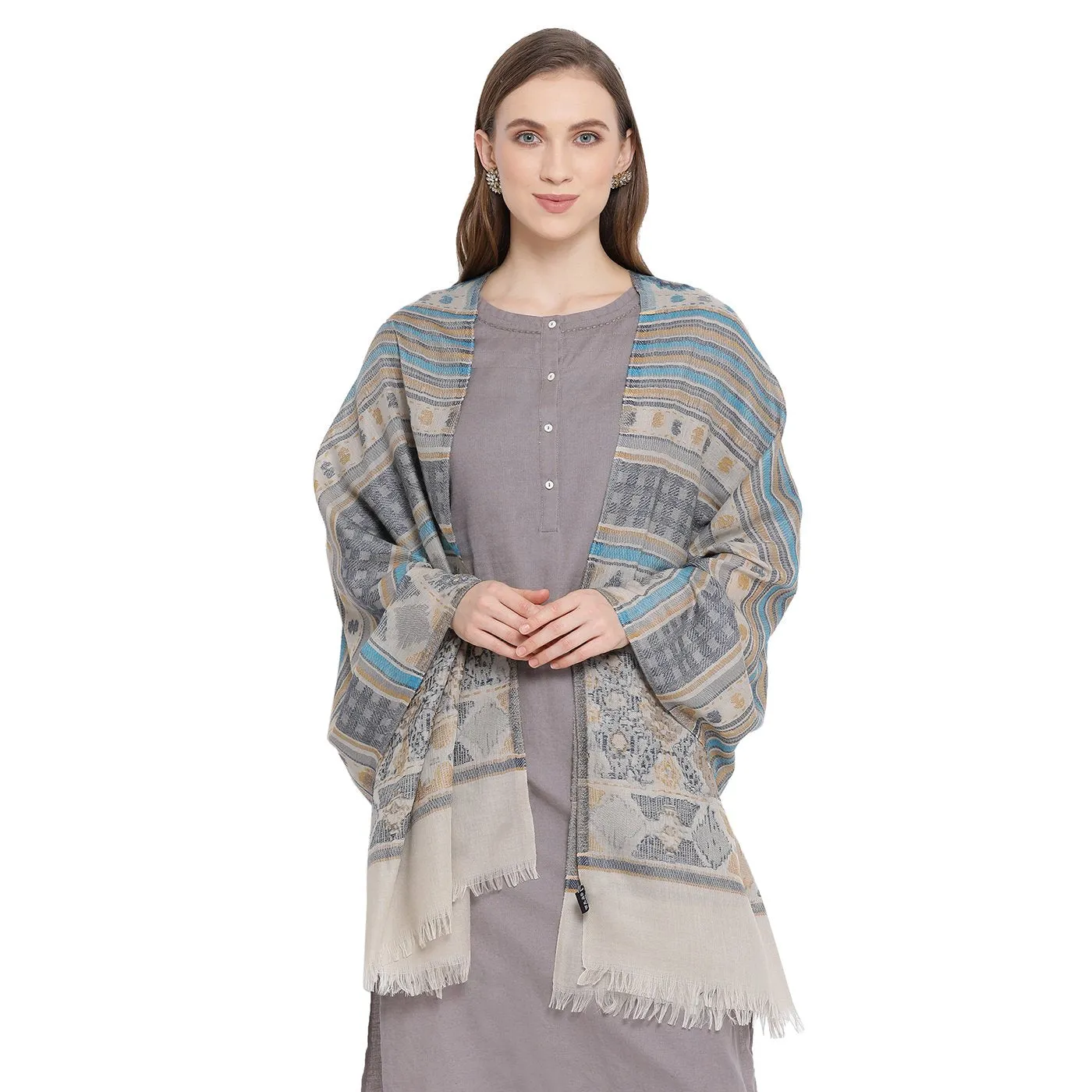 Aafia Woolen Jacquard Stole