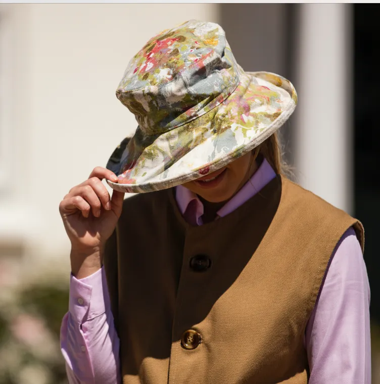 Abstract Linen Sun Hat