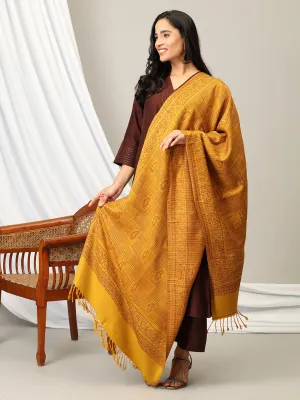 Amber Embrace Acrylic Woolen Stole