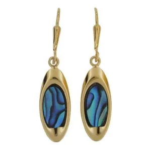 Ariki Palladium & Paua Ovoid Dangle Earrings