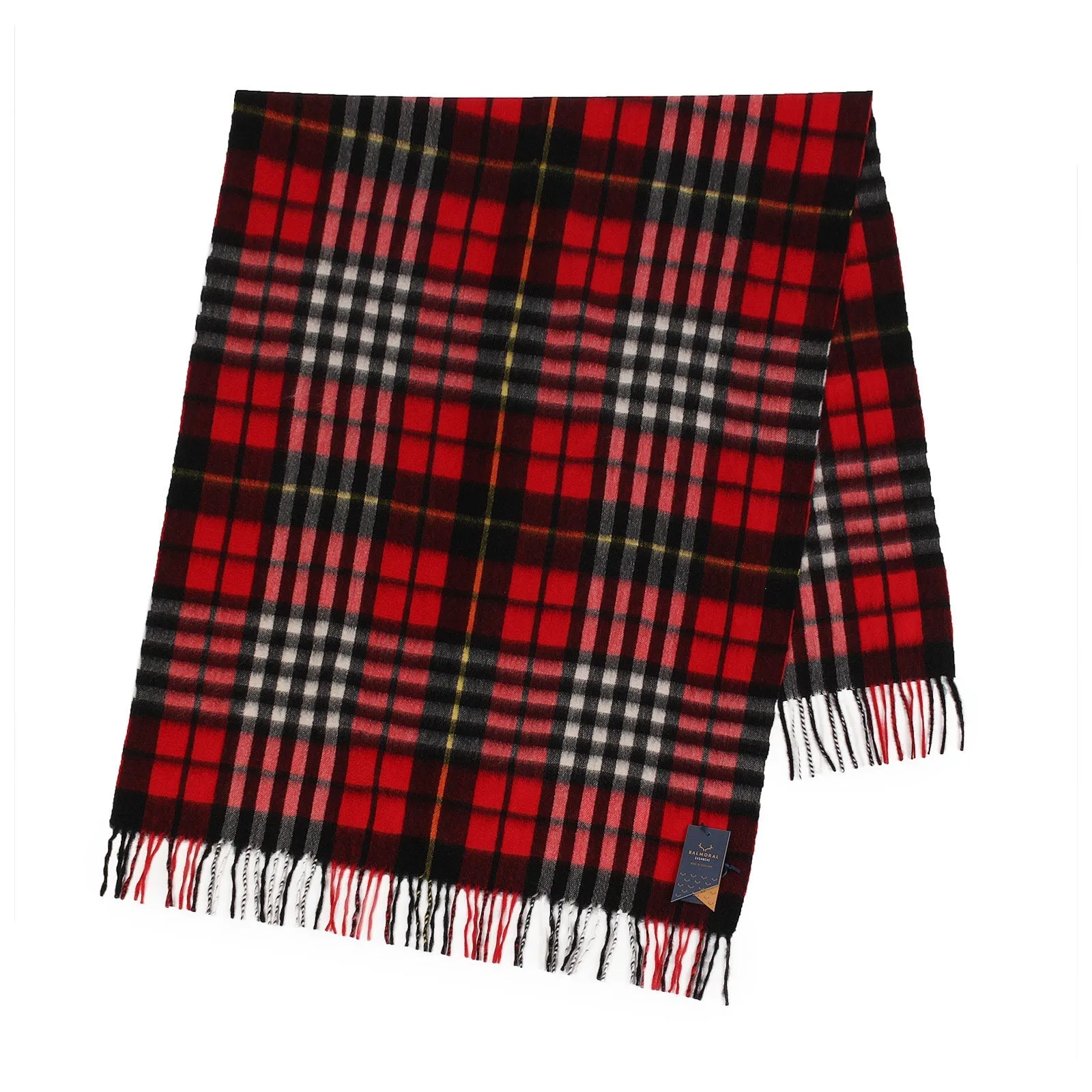 Balmoral 100% Cashmere Woven Stole Red Check