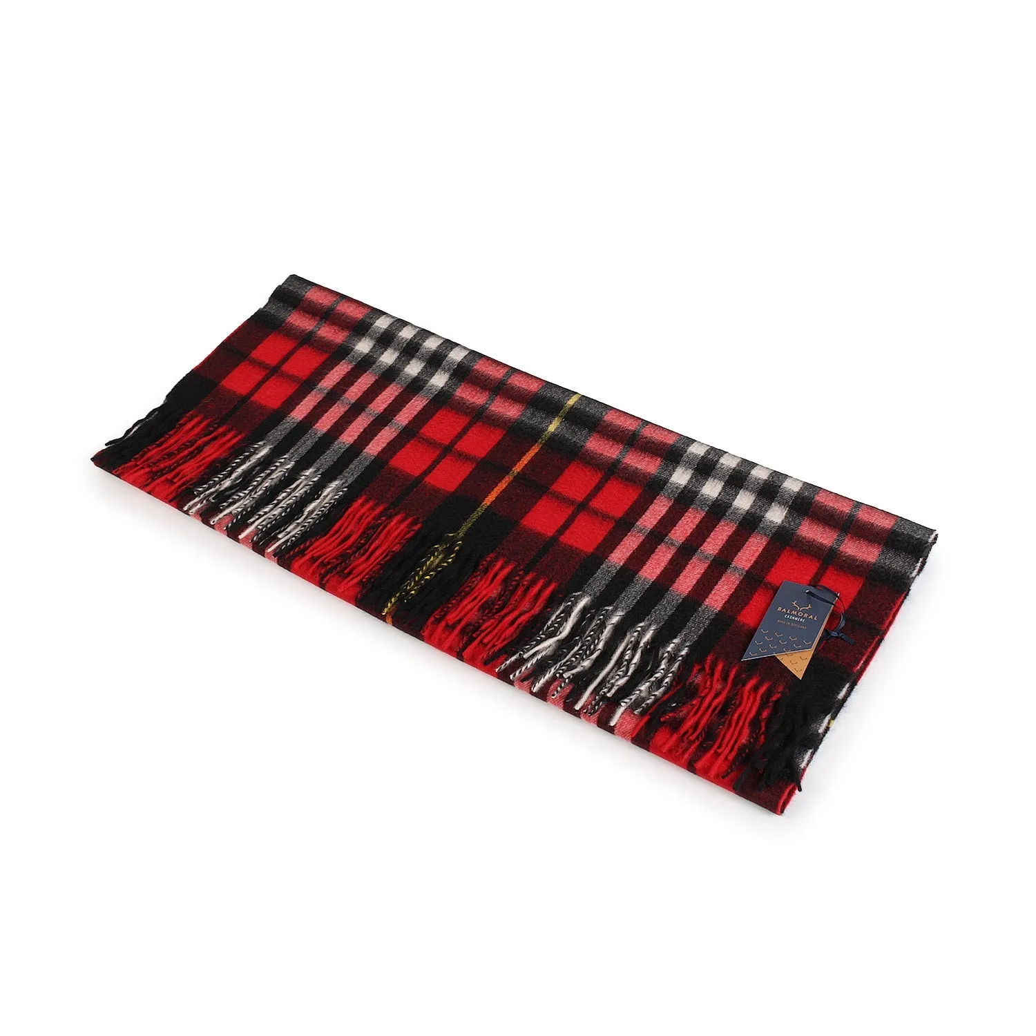 Balmoral 100% Cashmere Woven Stole Red Check