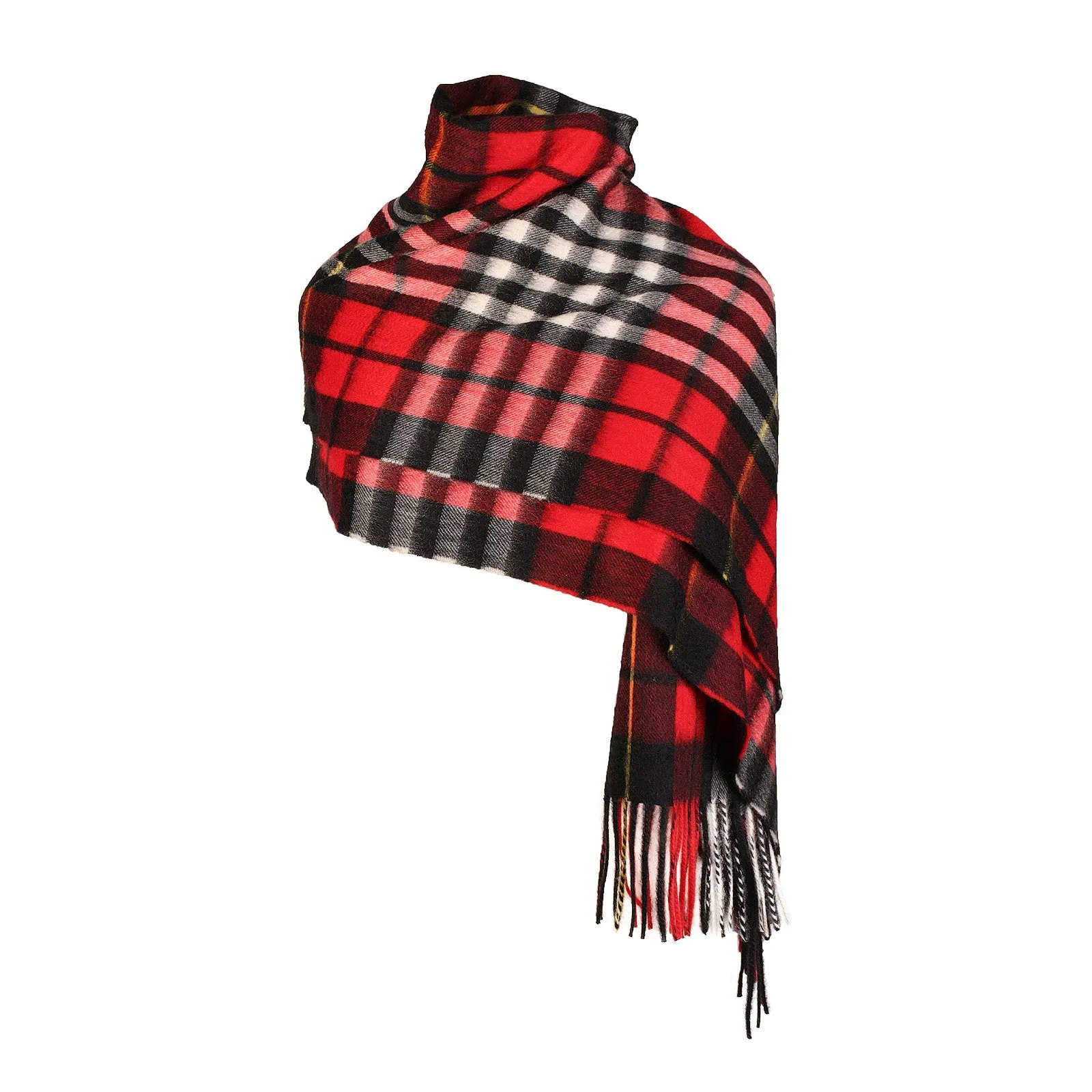 Balmoral 100% Cashmere Woven Stole Red Check