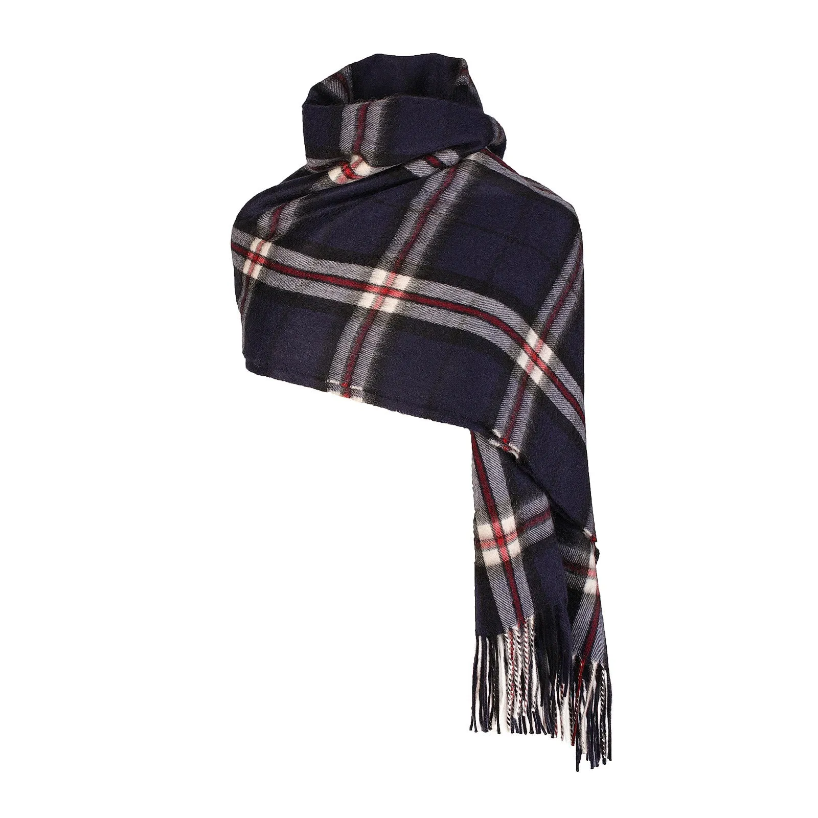 Balmoral 100% Cashmere Woven Stole Thomson Navy