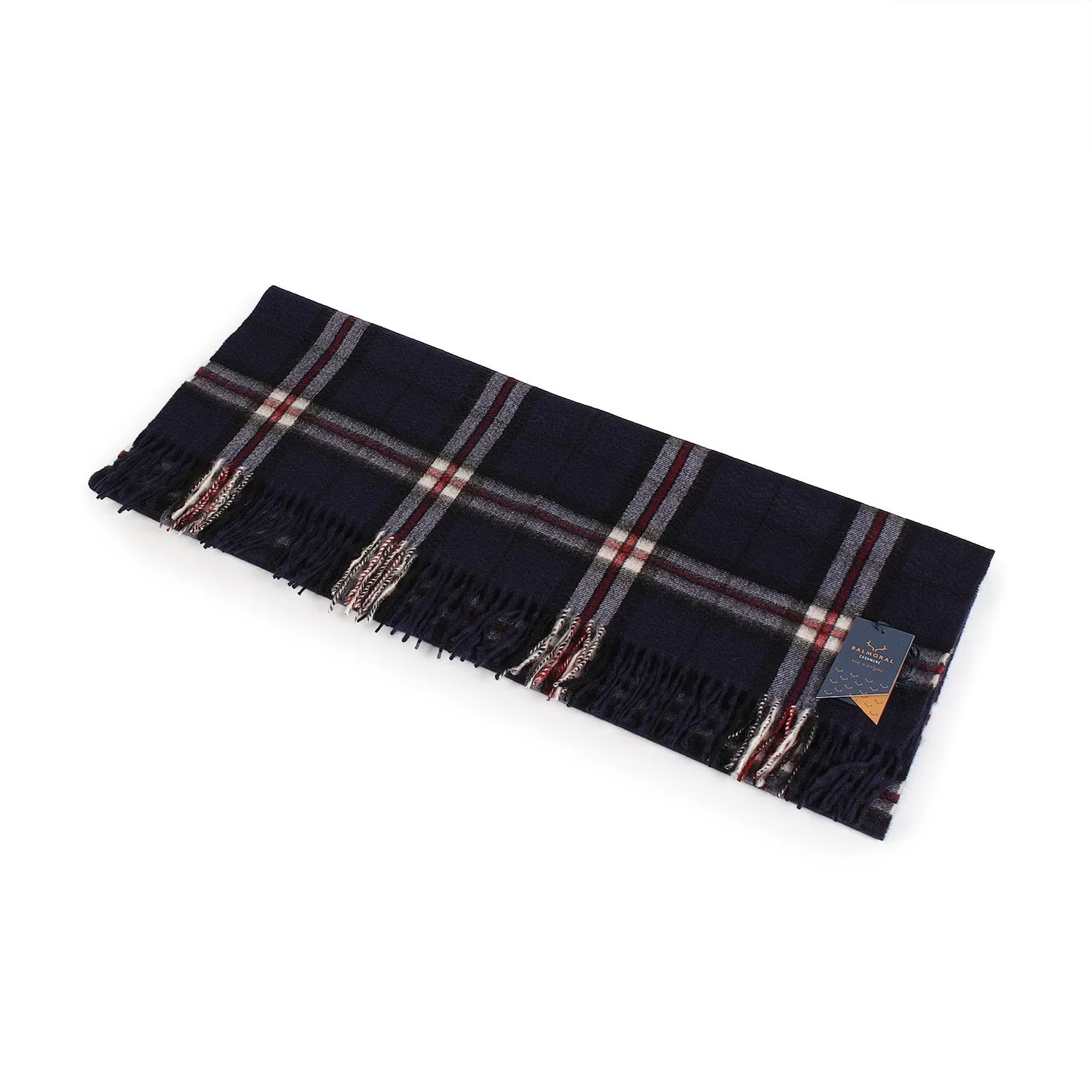 Balmoral 100% Cashmere Woven Stole Thomson Navy