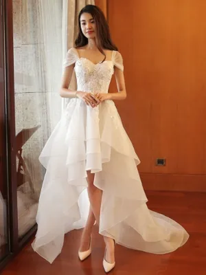 Beading High-Low Wedding Dress