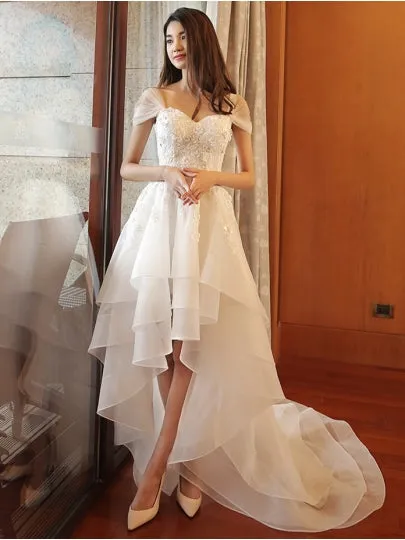 Beading High-Low Wedding Dress