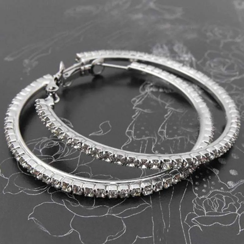 Bling It On Oversize Crystal Hoop Earrings