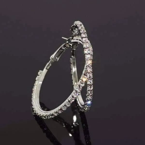 Bling It On Oversize Crystal Hoop Earrings