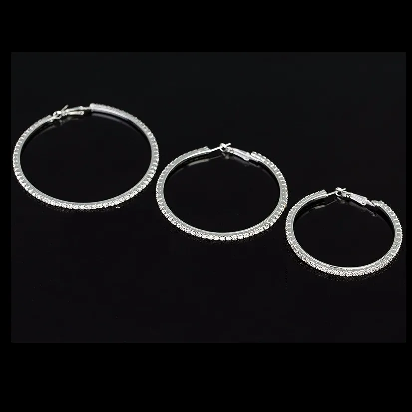 Bling It On Oversize Crystal Hoop Earrings