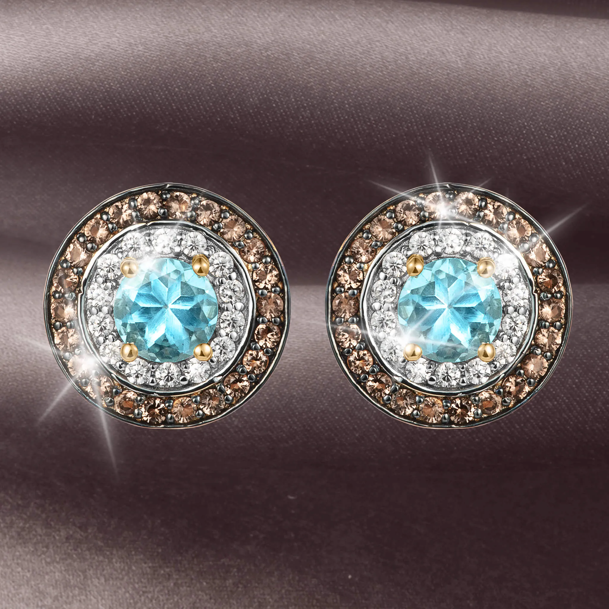 Blue Topaz Horizon Earrings