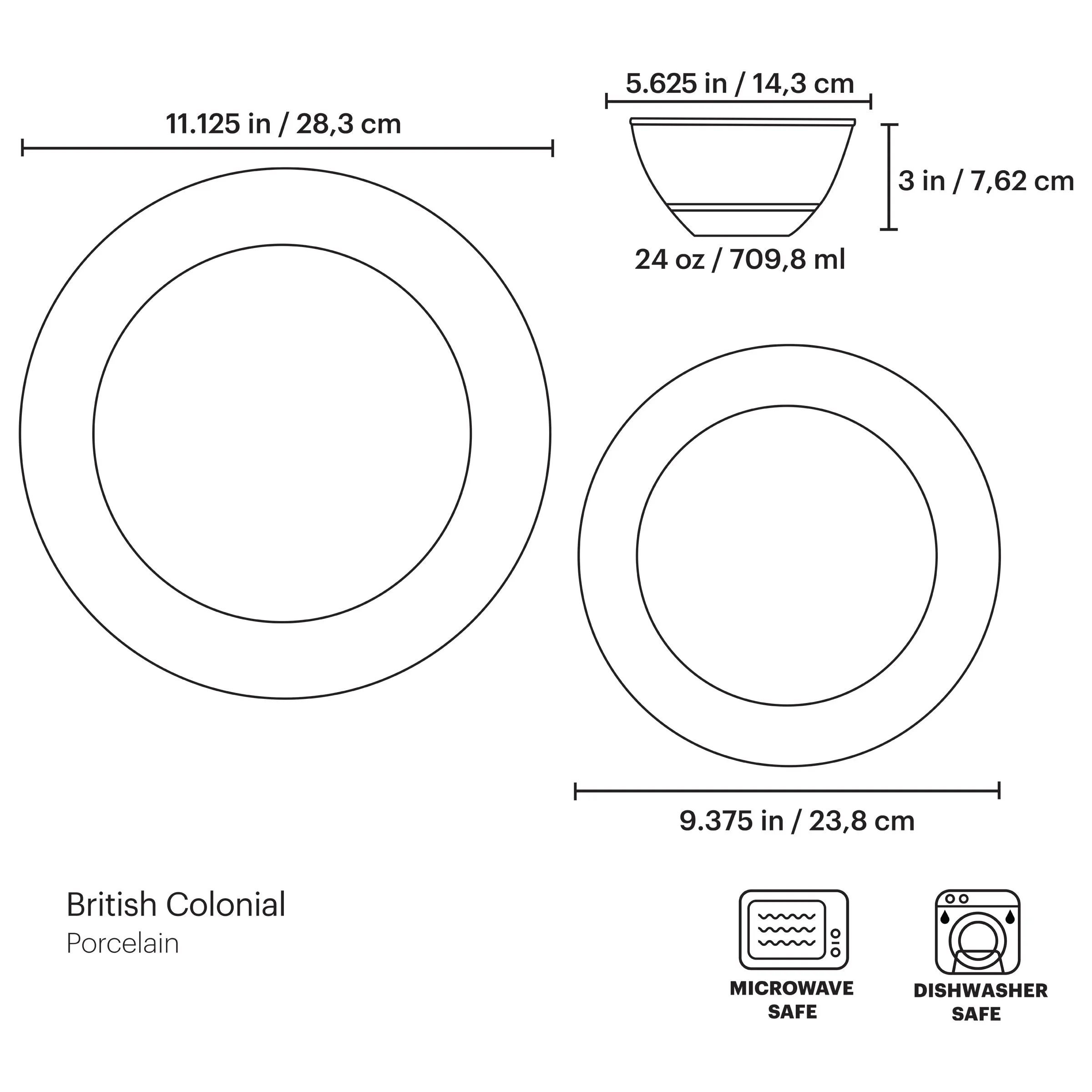 British Colonial Tradewind 12-Piece Dinnerware Set