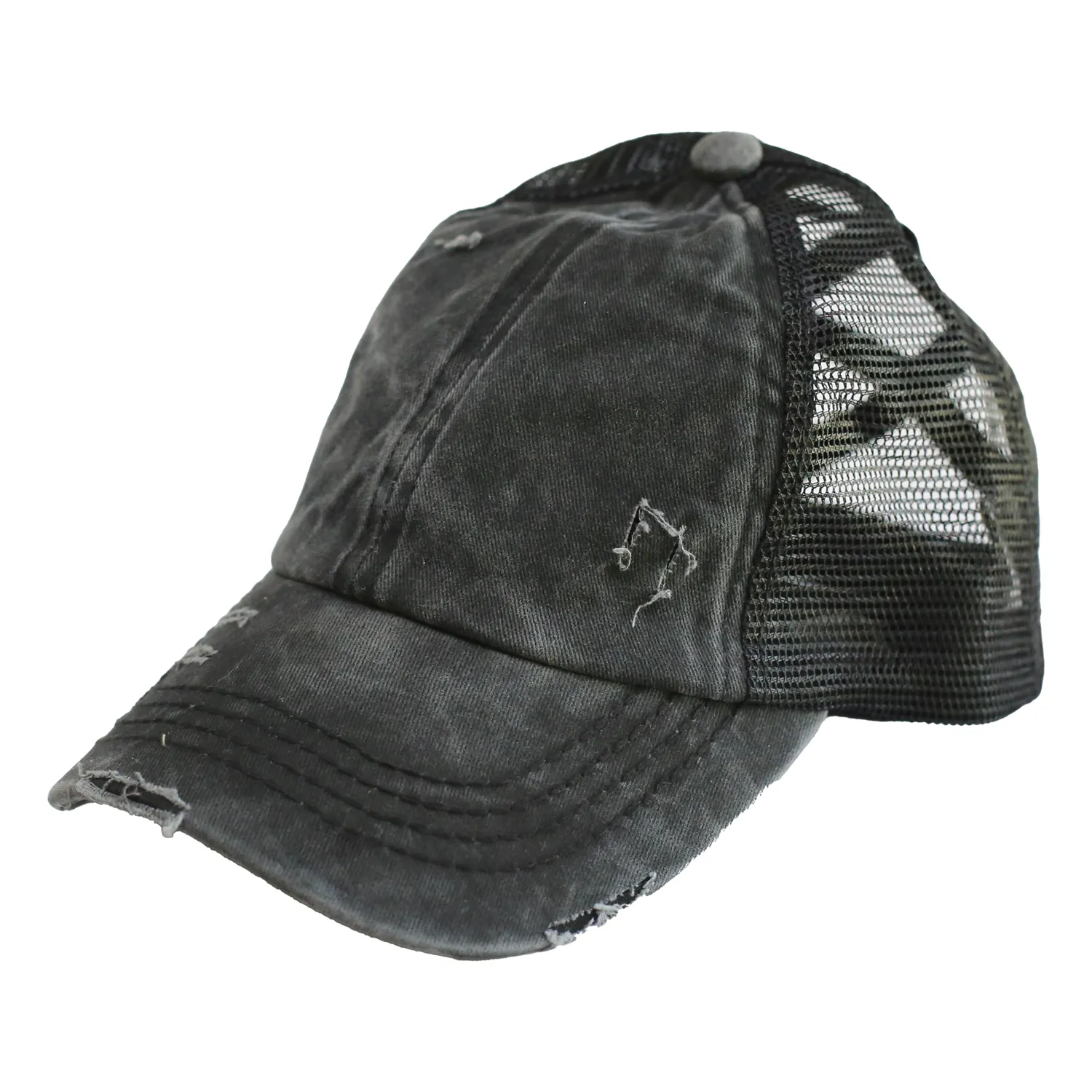 BT-780 C.C Criss Cross Pony Cap BLACK/BLACK