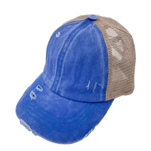 BT-780 C.C Criss Cross Pony Cap Blue Moon/Beige