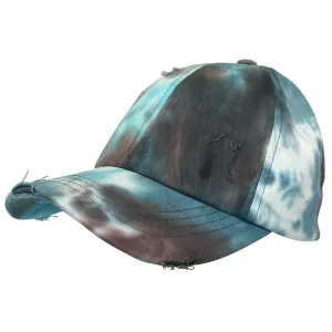 BT-791 C.C Criss Cross Tie Dye Pony Cap BROWN