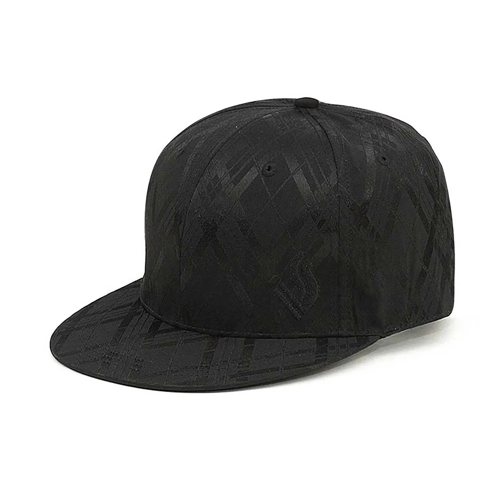 Diamond Print Flat Bill Fitted Cap