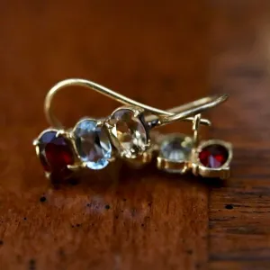 Diana Daring Citrine, Topaz and Garnet Earrings