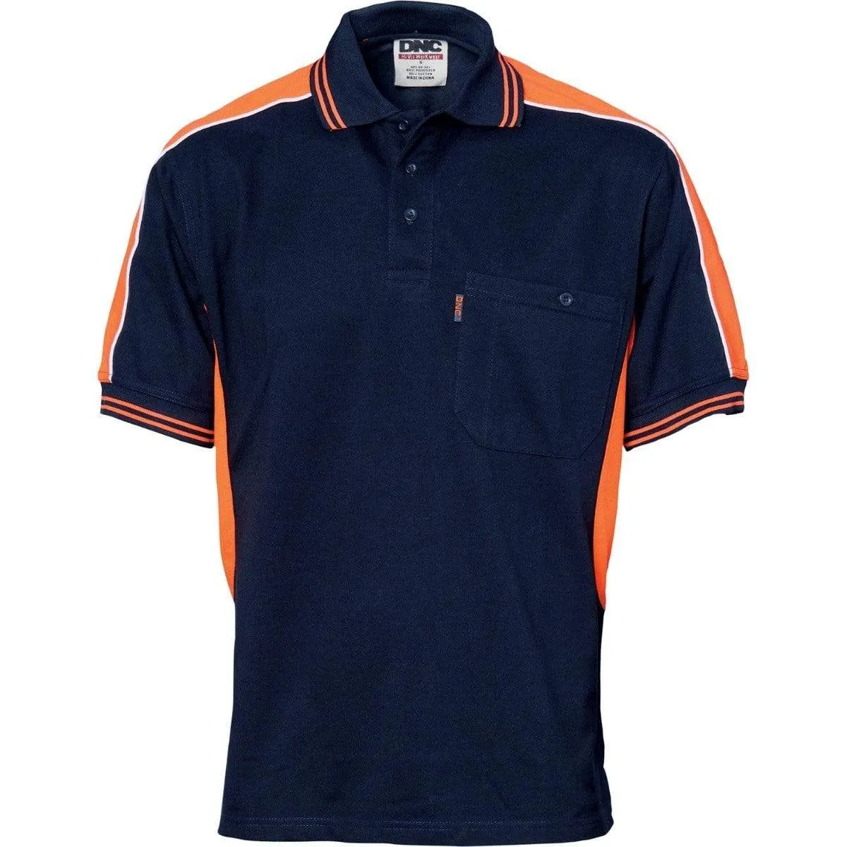 Dnc Workwear Polyester Cotton Panel Short Sleeve Polo Shirt - 5214