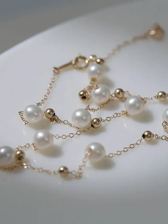 Elegant Stardust Pearl Chain Necklace