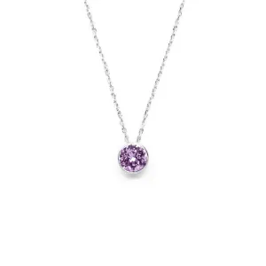 English Lavender Round Crystal Necklace