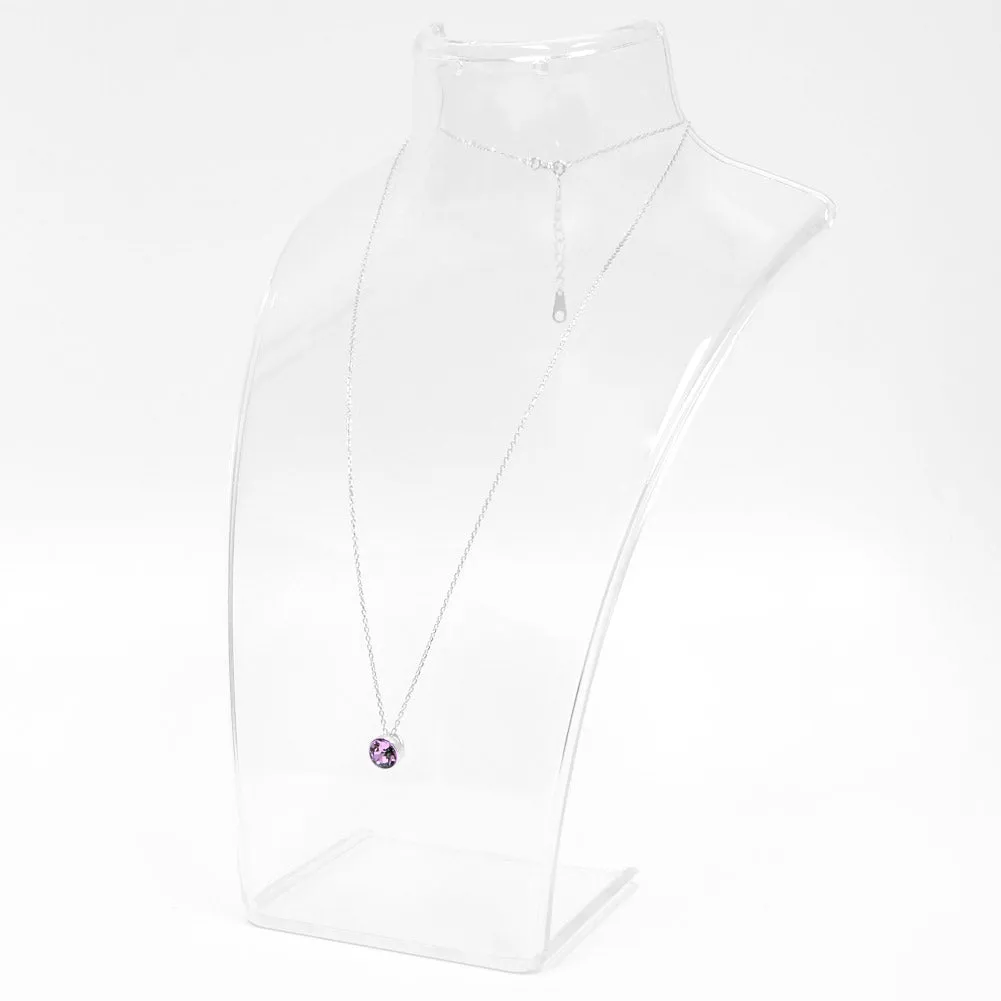 English Lavender Round Crystal Necklace