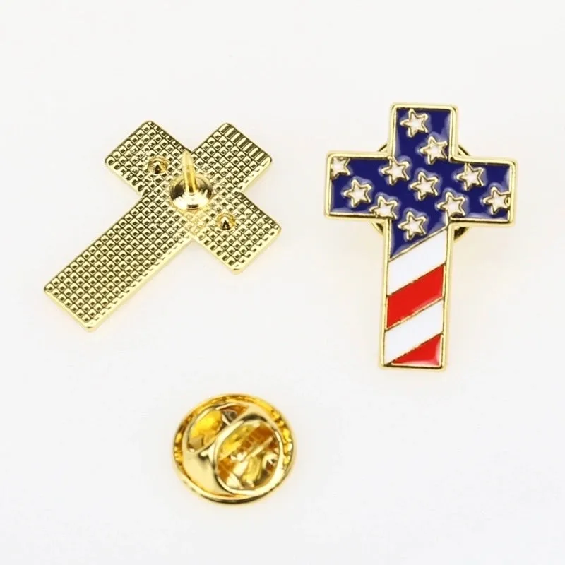 Ethnic Style Pin Cross National Flag Zinc Alloy Enamel Unisex Brooches