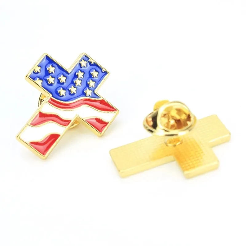 Ethnic Style Pin Cross National Flag Zinc Alloy Enamel Unisex Brooches