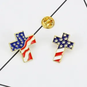 Ethnic Style Pin Cross National Flag Zinc Alloy Enamel Unisex Brooches