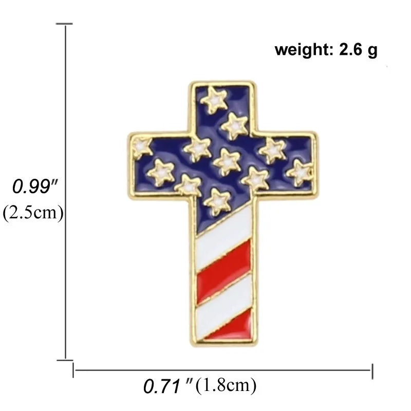 Ethnic Style Pin Cross National Flag Zinc Alloy Enamel Unisex Brooches