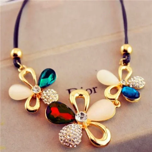 Fashion Western statement elegant Chain Newest Rinestones Cat Stone Pendant choker necklace jewelry