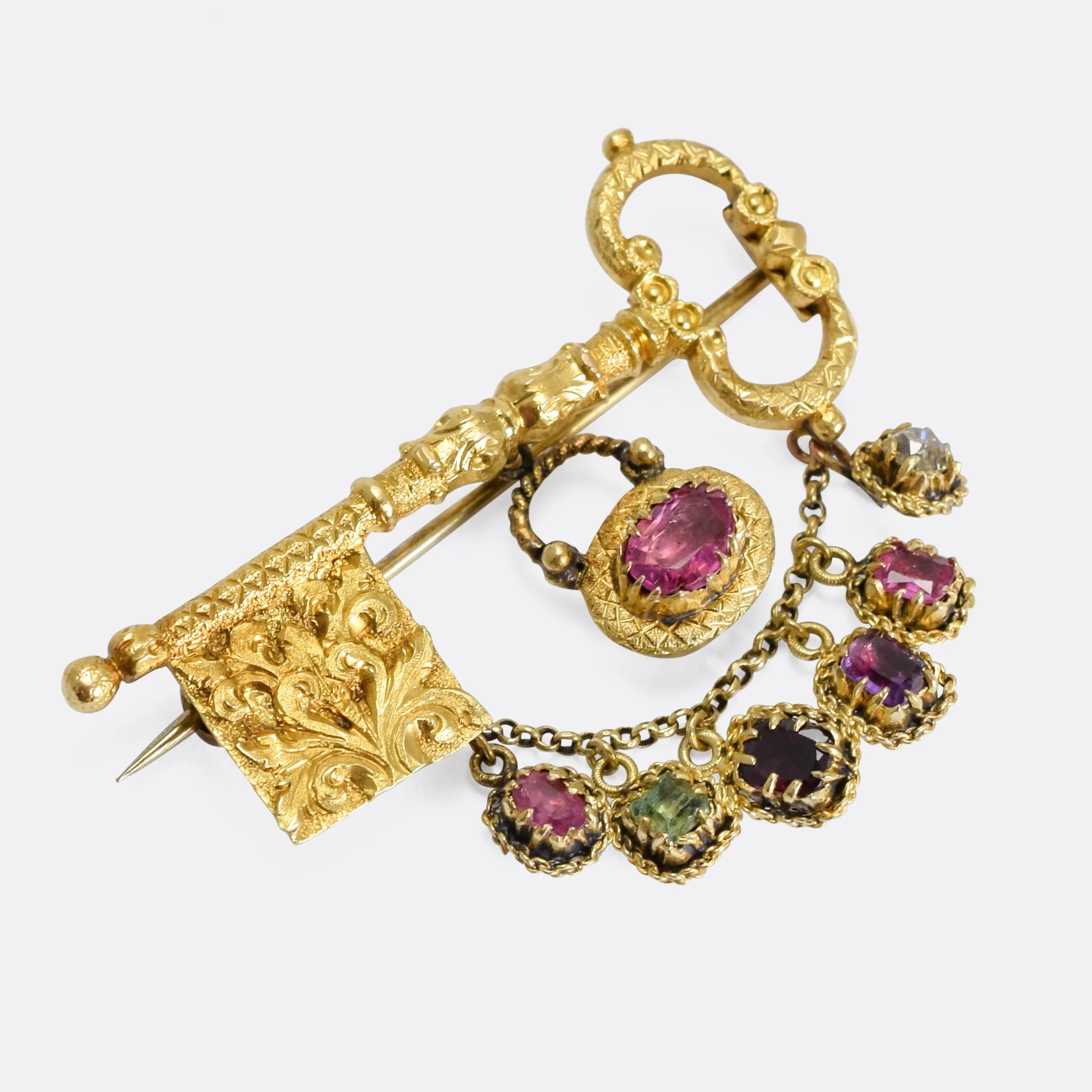 Georgian Acrostic “Key to My Heart” Brooch