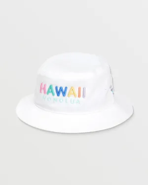 Girls Hawaii Bucket Hat - White