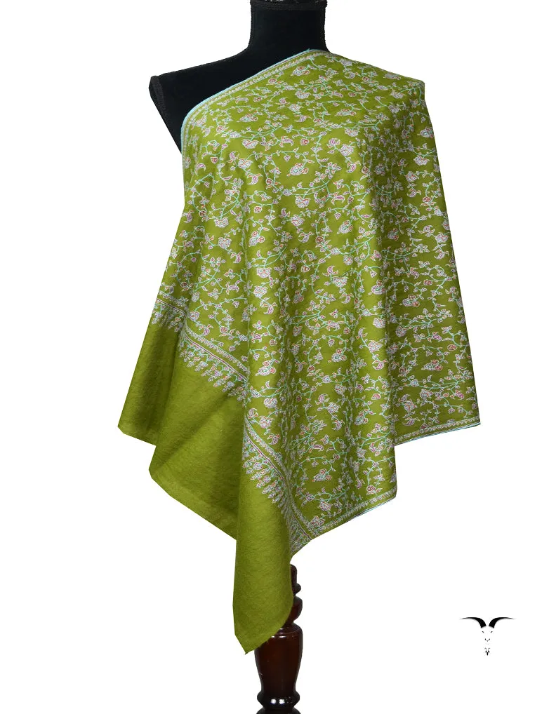 green Embroidery Pashmina Stole 7810