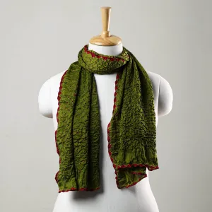 Green - Kutch Bandhani Tie-Dye Modal Silk Stole 14