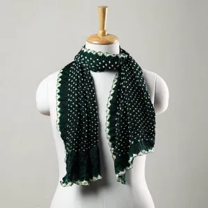 Green - Kutch Bandhani Tie-Dye Modal Silk Stole 17