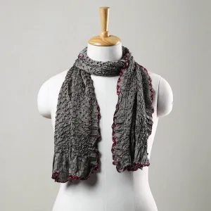 Grey - Kutch Bandhani Tie-Dye Modal Silk Stole 03