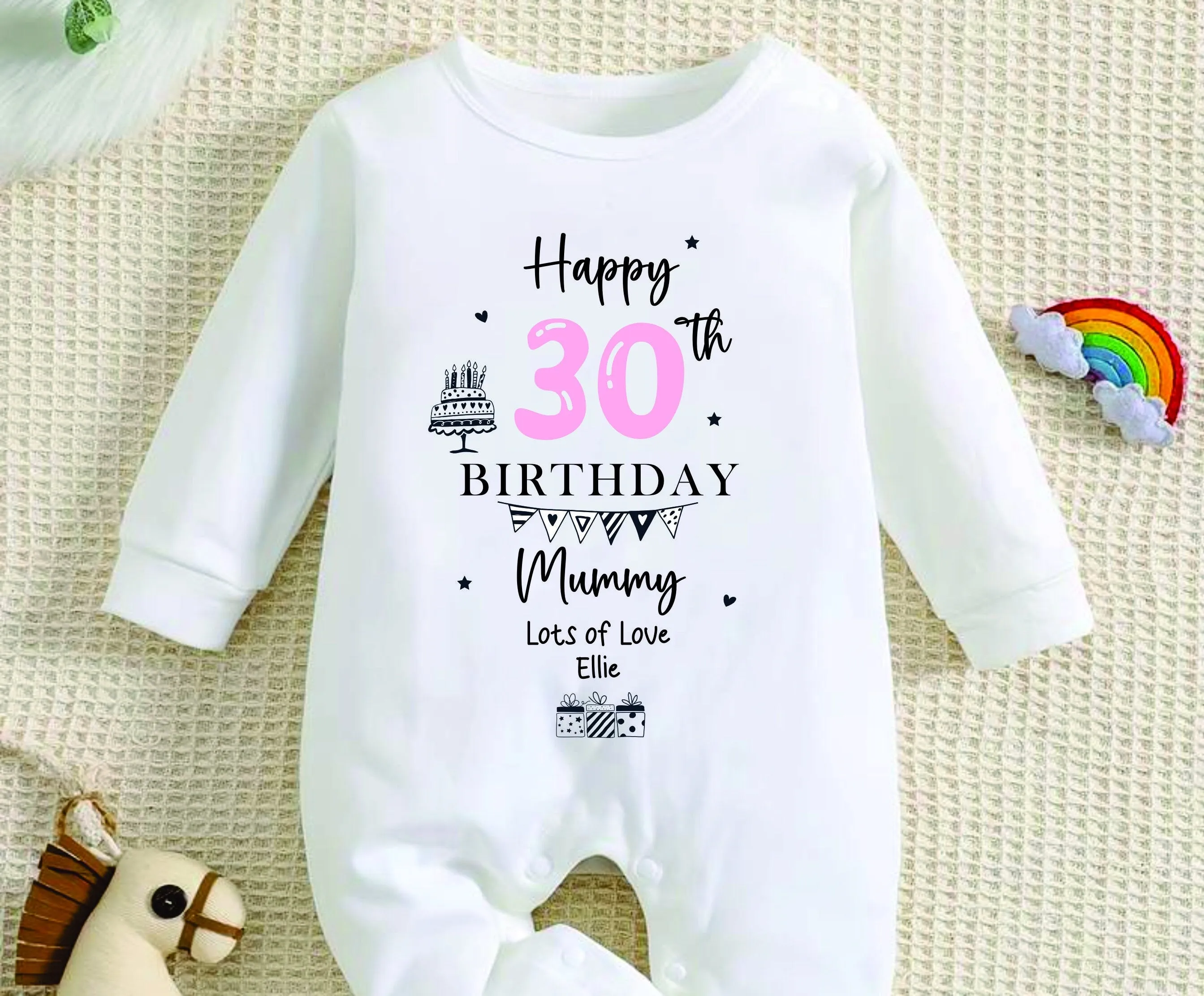 Happy 30th Birthday MUMMY BabyOutfit (First Birthday 1st Birthday Mummy Mum Birthday l New Mum Gift)