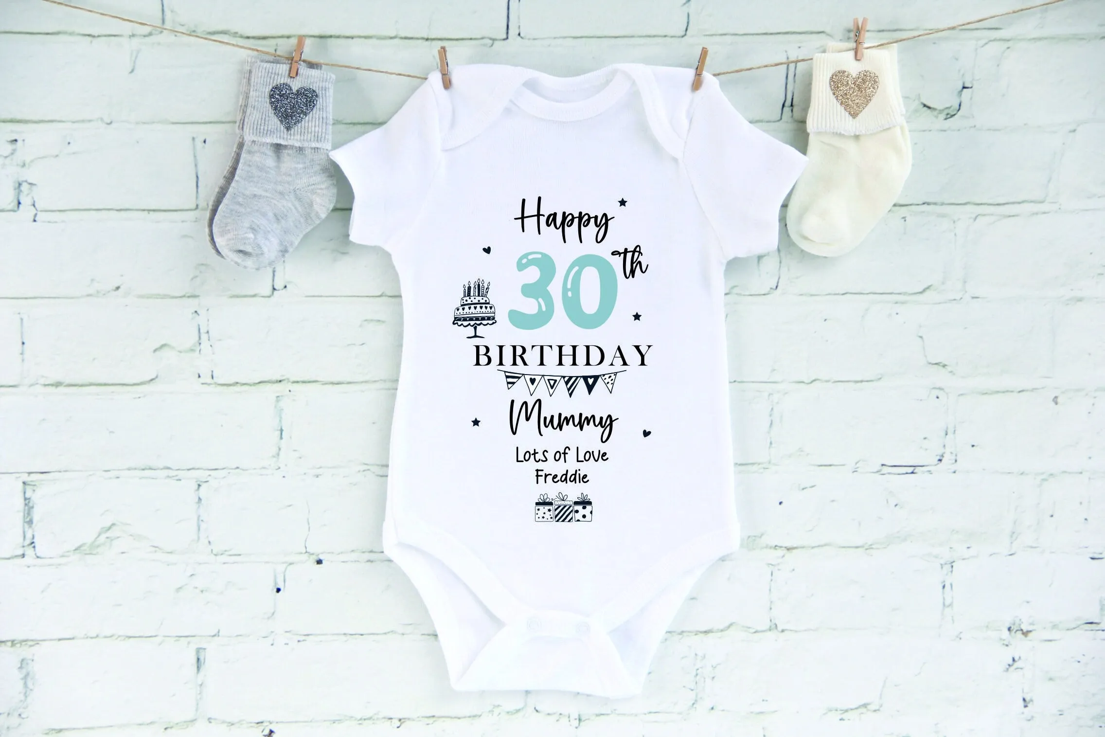 Happy 30th Birthday MUMMY BabyOutfit (First Birthday 1st Birthday Mummy Mum Birthday l New Mum Gift)