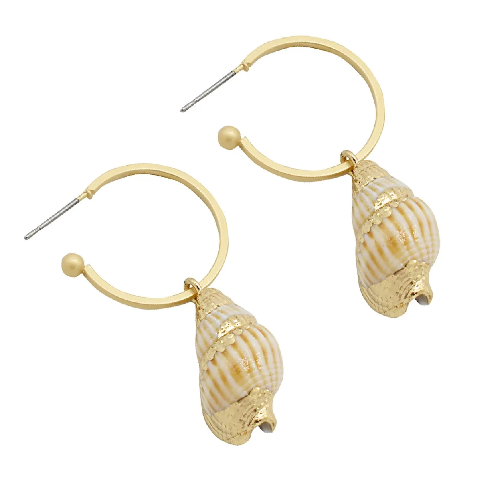 Joker & Witch Maura Shell Drop Gold Earrings for Women