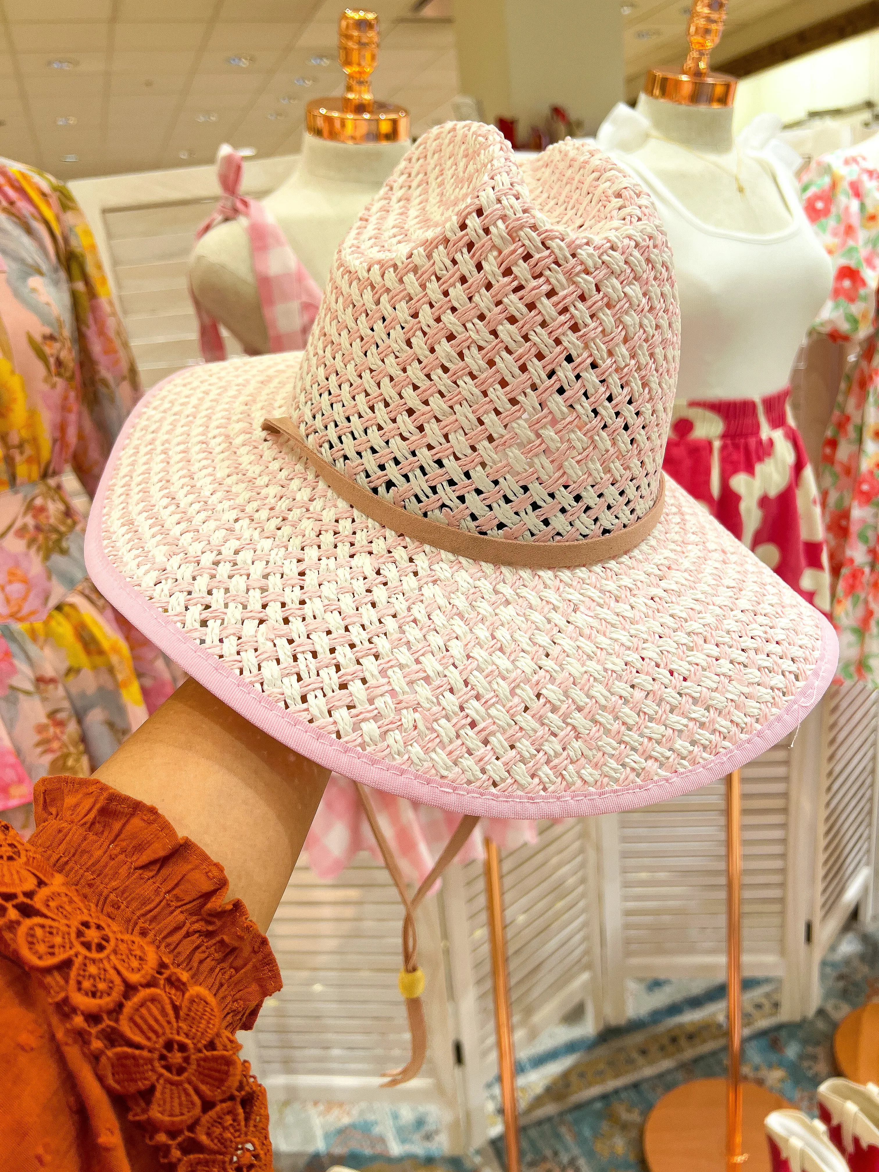 Kloi Adjustable Straw Hat - Pink