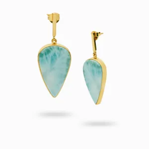 Larimar Stud Drop Earrings