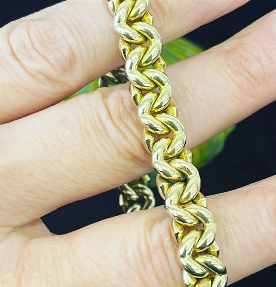 Late Victorian 15ct Gold Heavy Link Bracelet