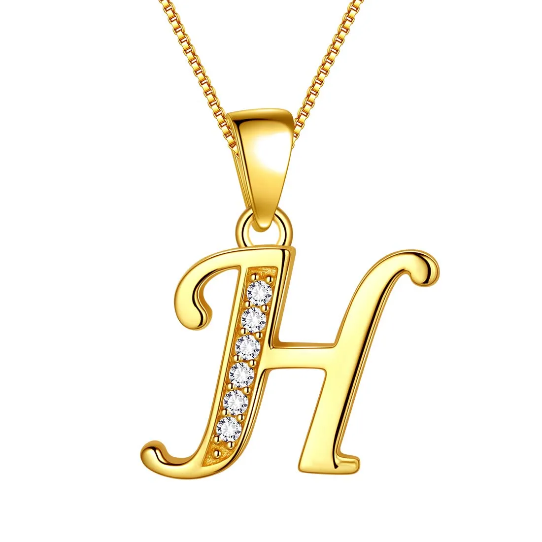 Letter H Initial Necklaces Pendant Women Men Name Jewelry Gift 925 Silver