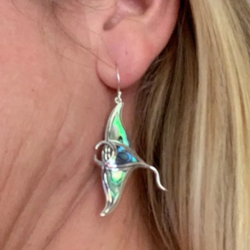 Manta Ray Fish Earrings for Women - Sea Creatures Statement Jewelry