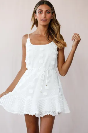 Montville Cami Strap Embellished Dress White